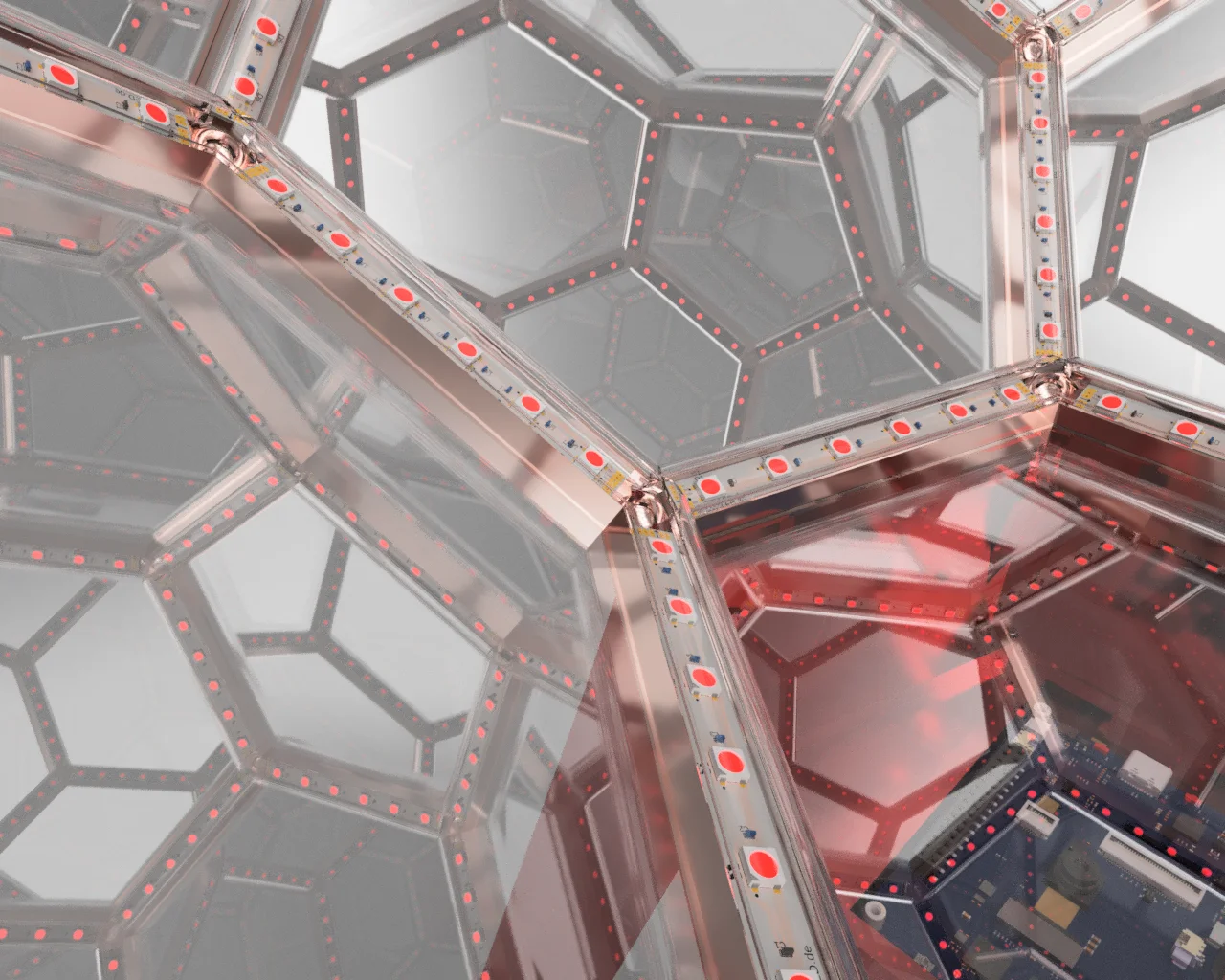 IcosaLED – Innenansicht Spiegelflächen